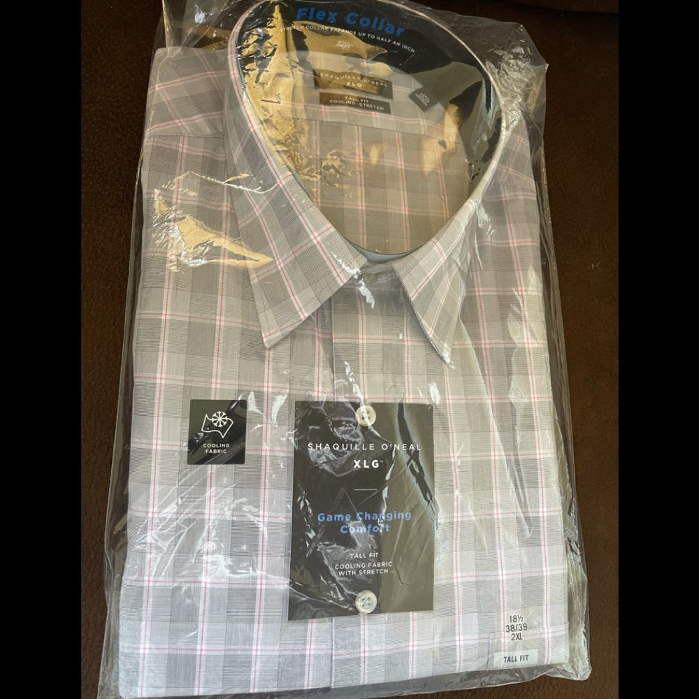 Men’s Dress Shirt Big Tall Long Sleeves Grey Tall NEW